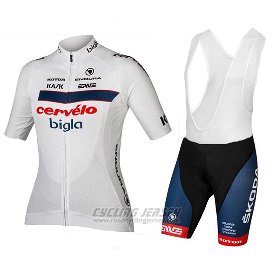 2018 Cycling Jersey Cervelo Bigla White Black Short Sleeve and Overalls